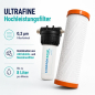 Preview: ULTRAFINE Hochleistungsfilter des CASCADA BASIC Wasserfilters mit 0,2 µm Filterfeinheit und Kombination aus Aktivkohle- und Membranfilter.