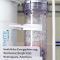 Preview: CASCADA White Wasserfiltersystem Innenansicht mit Edelstein-Kartusche – natürliche Energetisierung mit Bergkristall, Rosenquarz oder Amethyst