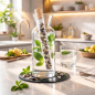 Preview: CROWN glass carafe with gemstone rod for energized water in the kitchen