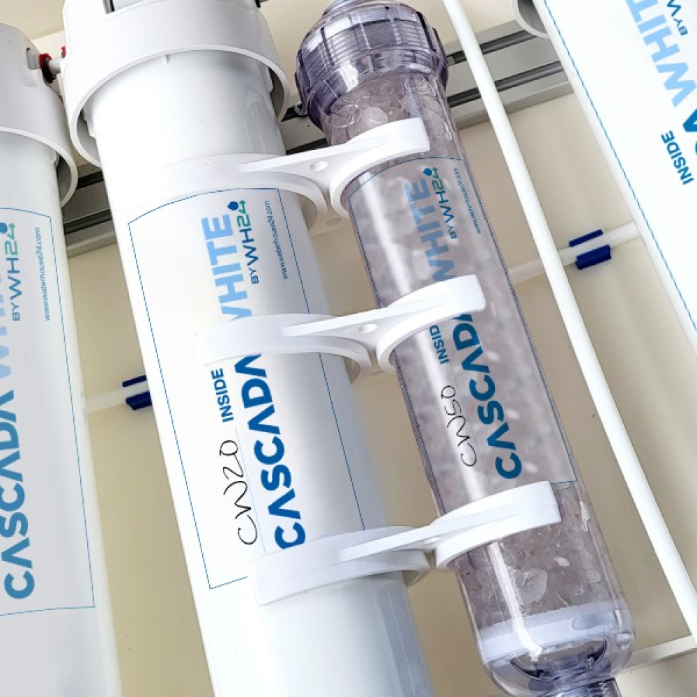 CASCADA WHITE Wasserfiltersystem Innenansicht mit Bajonett-Kartuschensystem