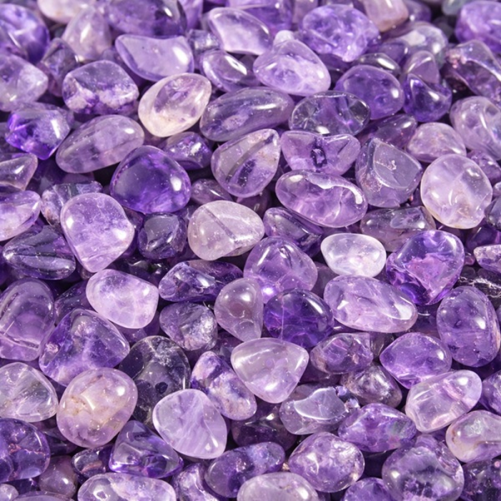 Amethyst Mini Trommelsteine 0,5–1,5 cm fuer Edelsteinstaebe