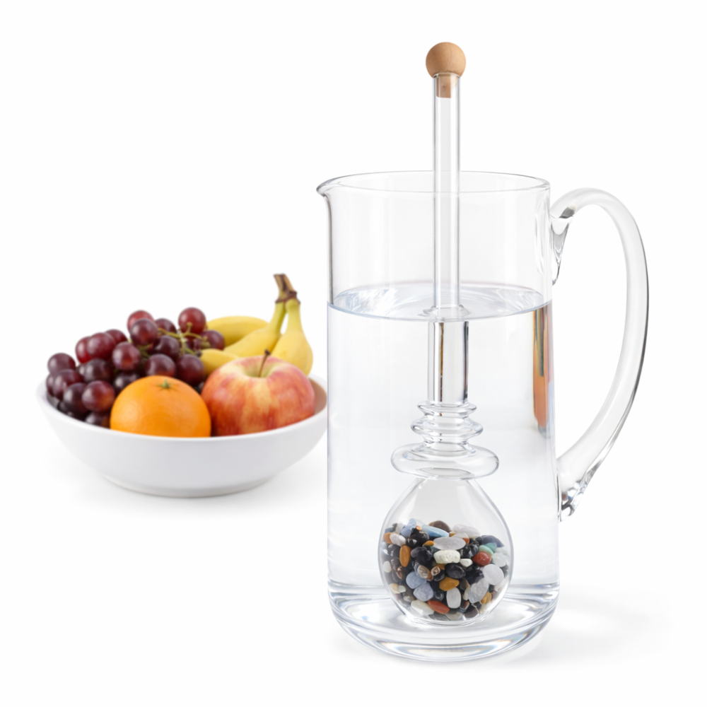 GOOD VIBES – Edelsteinstab I Edelsteinphiole mit bunter Mischung für Trinkwasser