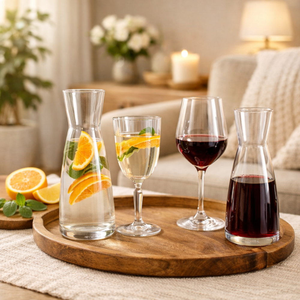 Preview: Glaskaraffe PRINZESS 500 ml für Wasser und Wein im Wohnzimmer von WATERHOUSE24