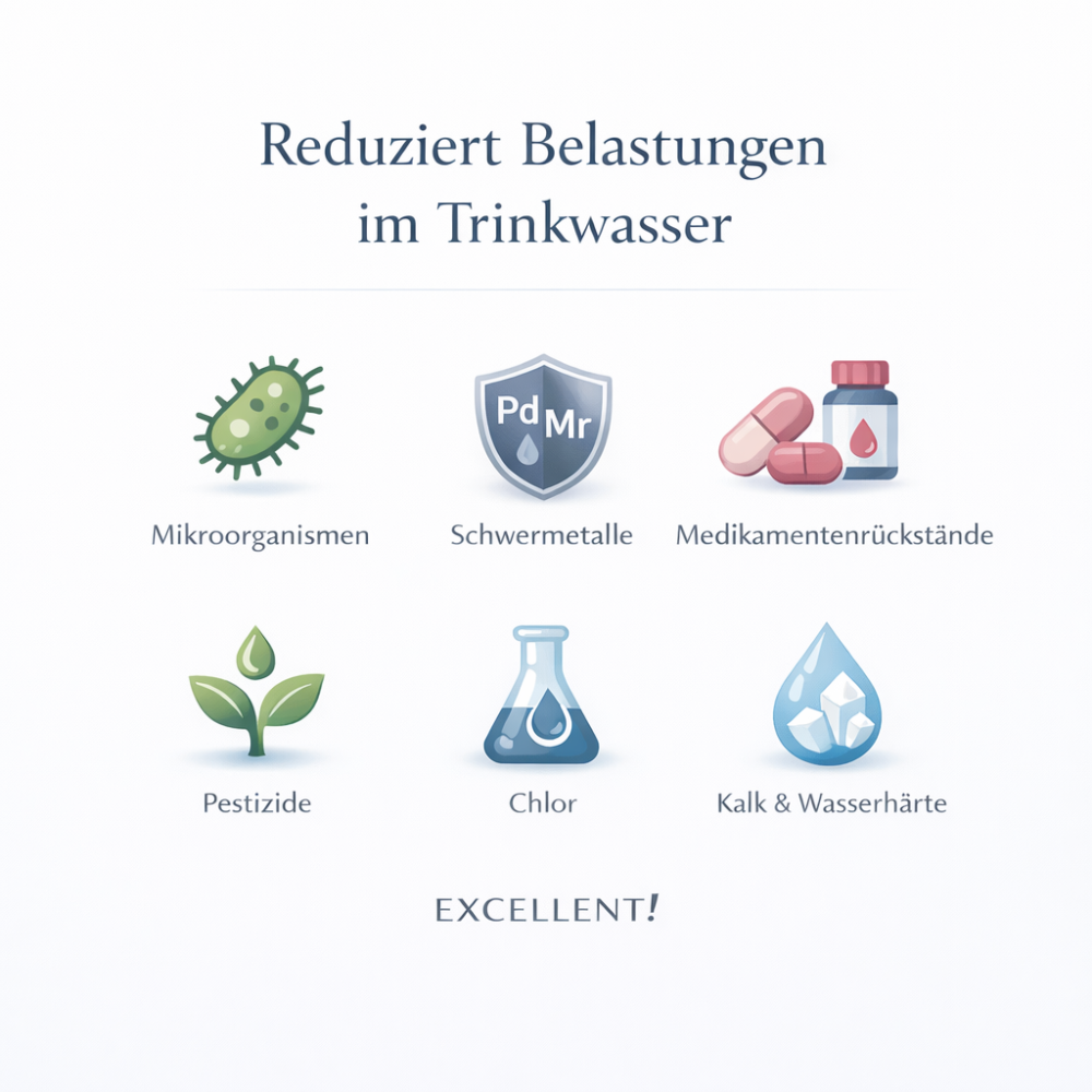 EXCELLENT Membran-Kannenfilter reduziert Belastungen im Trinkwasser