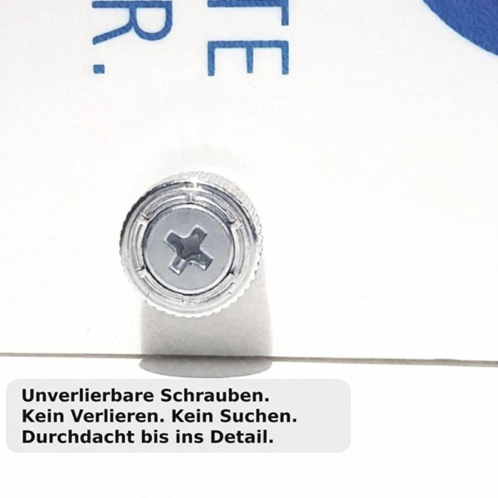 CASCADA White Wasserfiltersystem Detailansicht Gehäuse mit unverlierbaren Schrauben – praktisch, sicher und durchdacht bis ins Detail