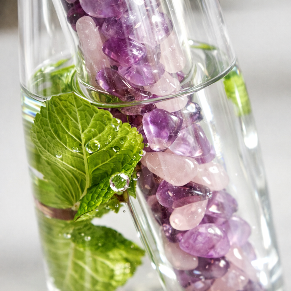 Luxus Detail Edelsteinstab mit Amethyst in Glaskaraffe PRINZESS von WATERHOUSE24